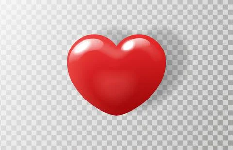 Isolated red heart vector with reflection Stock Illustration