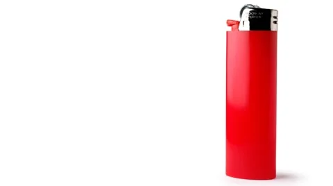 Isolated red lighter tracking shot Stock Footage 8777041