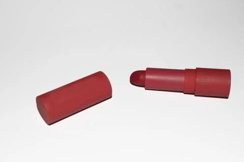 Isolated Red Lipstick with close-up concept on white background. Stock Photos