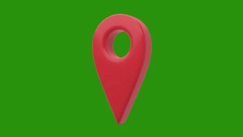 Isolated red map pointer on Green background Stock Footage 132679119