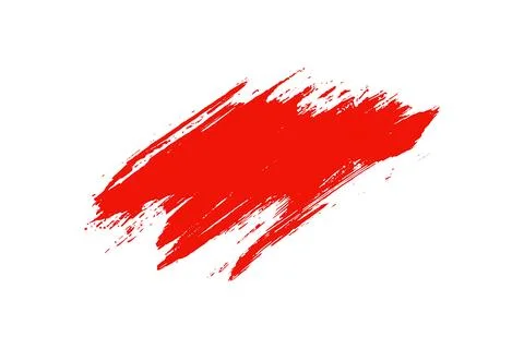 Isolated red paint splatter with textured brushstrokes on a white backdrop. S イラスト素材
