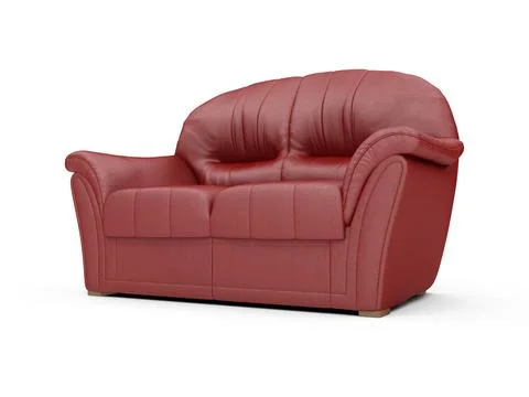 Isolated red sofa over white background Stock Illustration