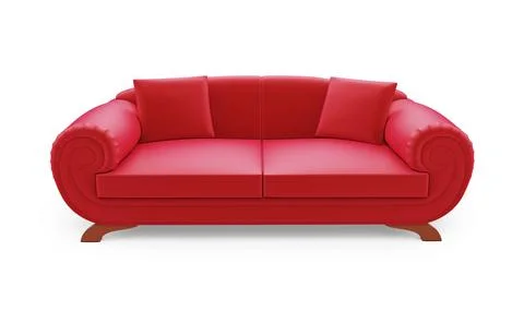 Isolated red sofa on a white background Stock-Illustration