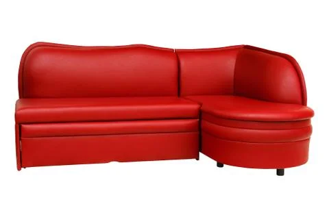 Isolated red sofa on white background. red couch proper for furniture design. Foto stock