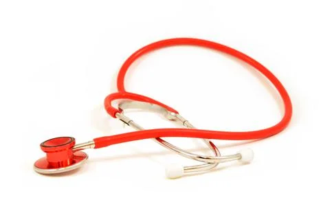 Isolated Red Stethoscope Stock Photos