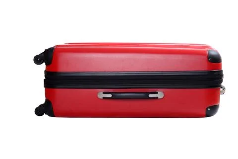 Isolated red suitcase Stock Photos