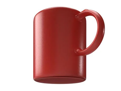 Isolated Red Tea Cup, Modern Coffee Mug on White background. Stock Illustration