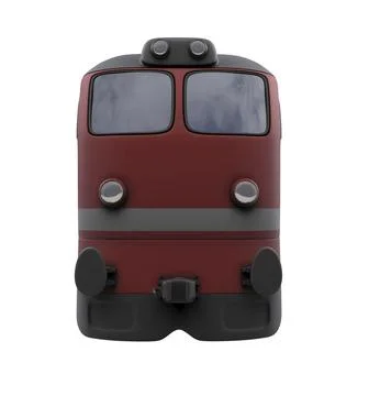 Isolated red train over white background Ilustração Stock