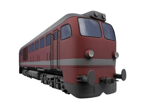 Isolated red train over white background Ilustração Stock