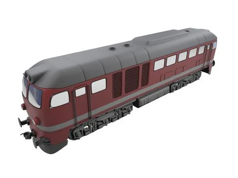 Isolated red train over white background Ilustração Stock
