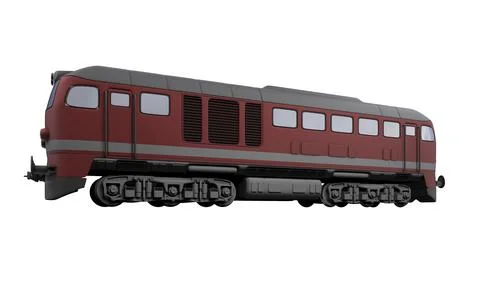 Isolated red train over white background Ilustração Stock