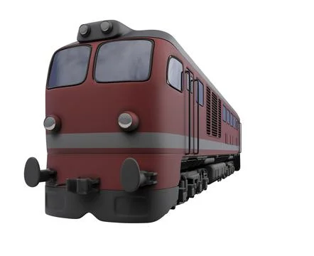 Isolated red train over white background Ilustração Stock