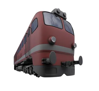 Isolated red train over white background Ilustração Stock
