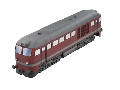 Isolated red train over white background Ilustração Stock