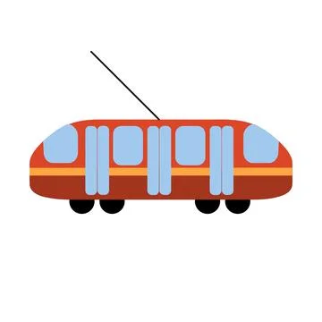 Isolated red trolleybus on a white background. Stock Illustration
