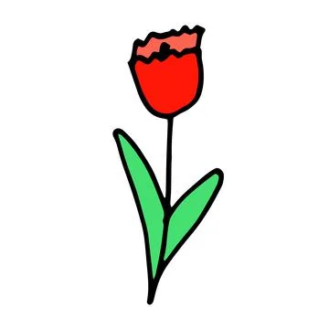 Isolated red vector icon flower tulip Stock-Illustration