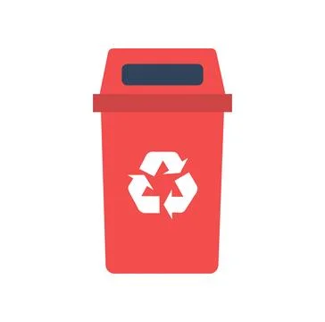Isolated red waste container symbol Stock Illustration