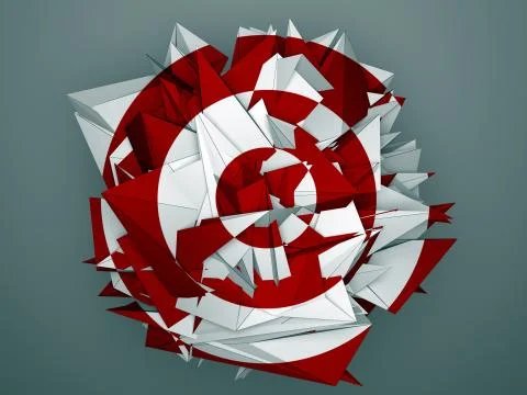 Isolated red white abstract object Stock Illustration