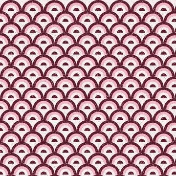 Isolated repeating pattern of stylized pink faces with green eyes and red o.. Stock Illustration