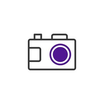 Isolated representation of a camera icon featuring clean lines and modern d.. Stock Illustration