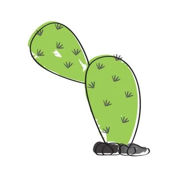 Isolated retro cactus icon Stock Illustration