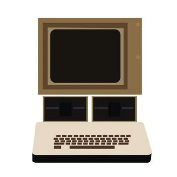 Isolated retro computer Stock Illustration