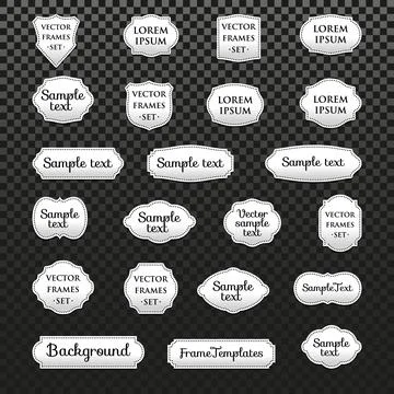 Isolated retro photo frames vector logo set. Vintage style borders. Stock Illustration