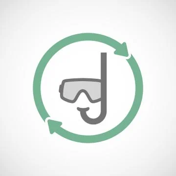 Isolated reuse icon with a diving goggles Illustrazione stock