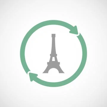 Isolated reuse icon with   the Eiffel tower Ilustração Stock