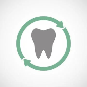 Isolated reuse icon with a tooth Stock Illustration