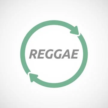 Isolated reuse sign with    the text REGGAE Stock Illustration