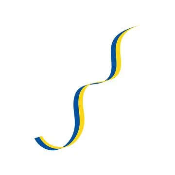 Isolated ribbon with the flag of Ukraine Vector Stock Illustration