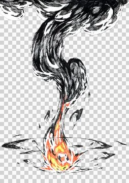 Isolated-rising-smoke-pillar-fire-flame-illustration-02 Stock Illustration