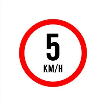 Isolated Road Maximum Speed limit sign 5 kmh Stock Illustration