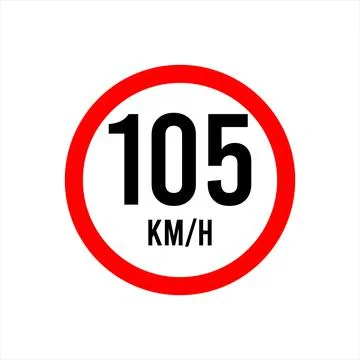 Isolated Road Maximum Speed limit sign 105 kmh Stock Illustration