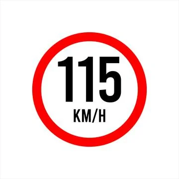 Isolated Road Maximum Speed limit sign 115 kmh Stock Illustration