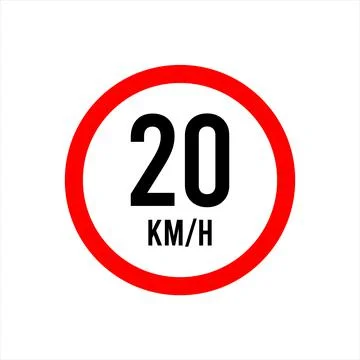 Isolated Road Maximum Speed limit sign 20 kmh Stock Illustration