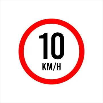 Isolated Road Maximum Speed limit sign 10 kmh Stock Illustration