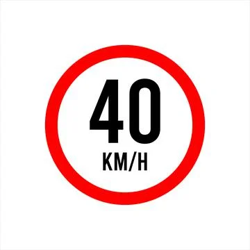 Isolated Road Maximum Speed limit sign 40 kmh Stock Illustration