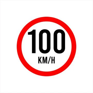 Isolated Road Maximum Speed limit sign 100 kmh Stock Illustration