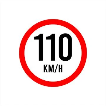 Isolated Road Maximum Speed limit sign 110 kmh Stock Illustration