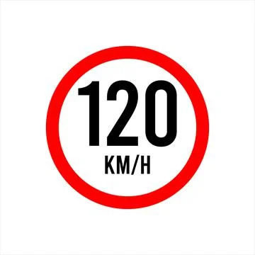 Isolated Road Maximum Speed limit sign 120 kmh Stock Illustration