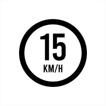 Isolated Road Maximum Speed limit sign 15 kmh Stock Illustration