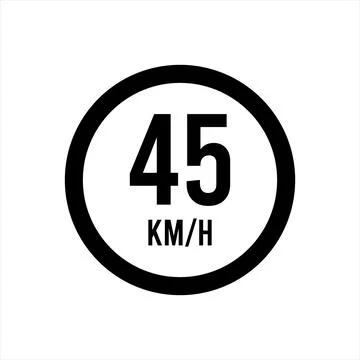 Isolated Road Maximum Speed limit sign 45 kmh Stock Illustration