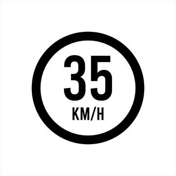 Isolated Road Maximum Speed limit sign 35 kmh Stock Illustration