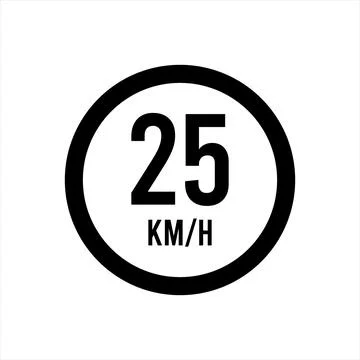 Isolated Road Maximum Speed limit sign 25 kmh Stock Illustration