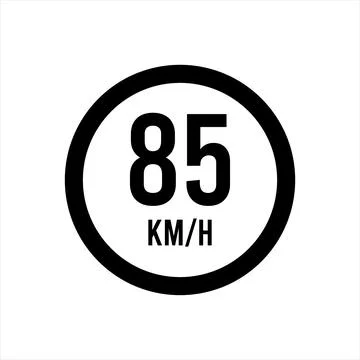 Isolated Road Maximum Speed limit sign 85 kmh Stock Illustration