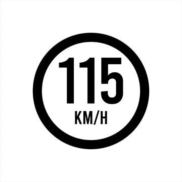 Isolated Road Maximum Speed limit sign 115 kmh Stock Illustration