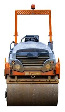 Isolated Road Roller Stock-Fotos