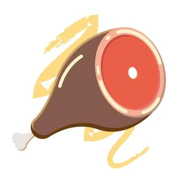 Isolated roasted chicken icon flat design Vector Stock Illustration